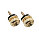 Musiclily Pro 14mm ストラップピン エンドピン スチール製 エレキギター/アコースティックギター/クラシックギター/ウクレレ用、ゴールド (2個セット)(2)