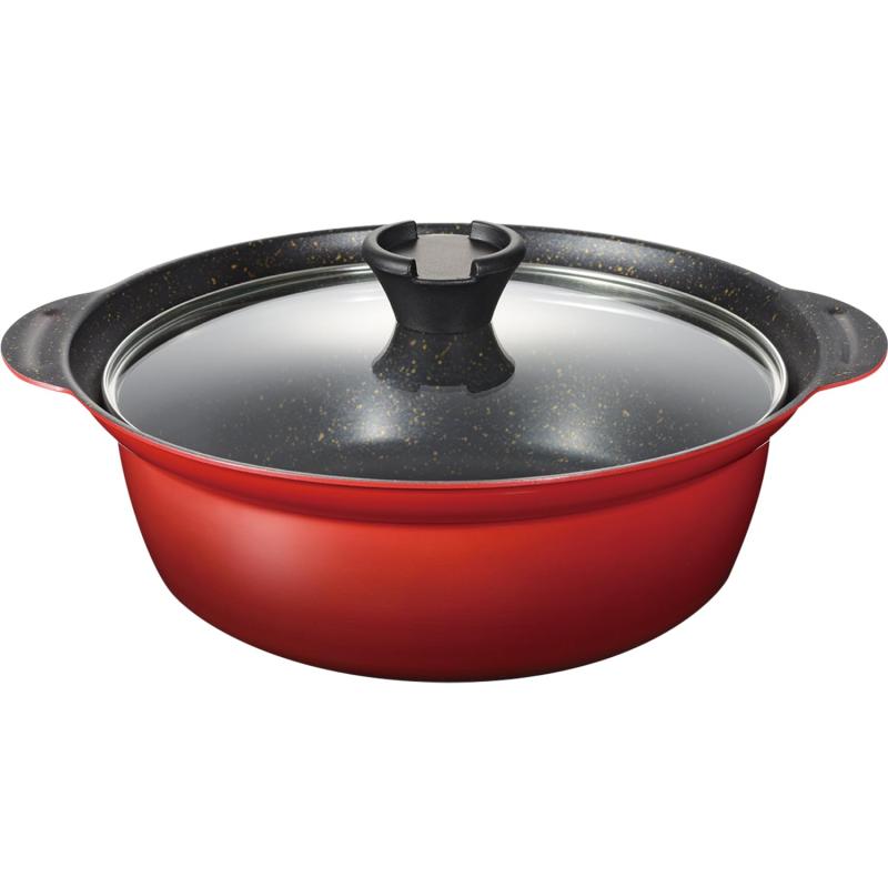 和平フレイズ 土鍋風 卓上鍋 24cm 4.3L 8号 3~4人用 IH対応 ガス PFOAフリー ふっ素樹脂加工 なごみ丈..