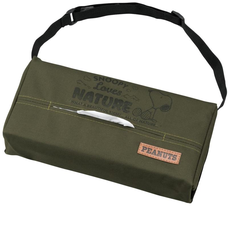 ボンフォーム(BONFORM) スヌーピーネイチャー ティッシュカバー グリーン アジャスター付ベルト 厚さ6...