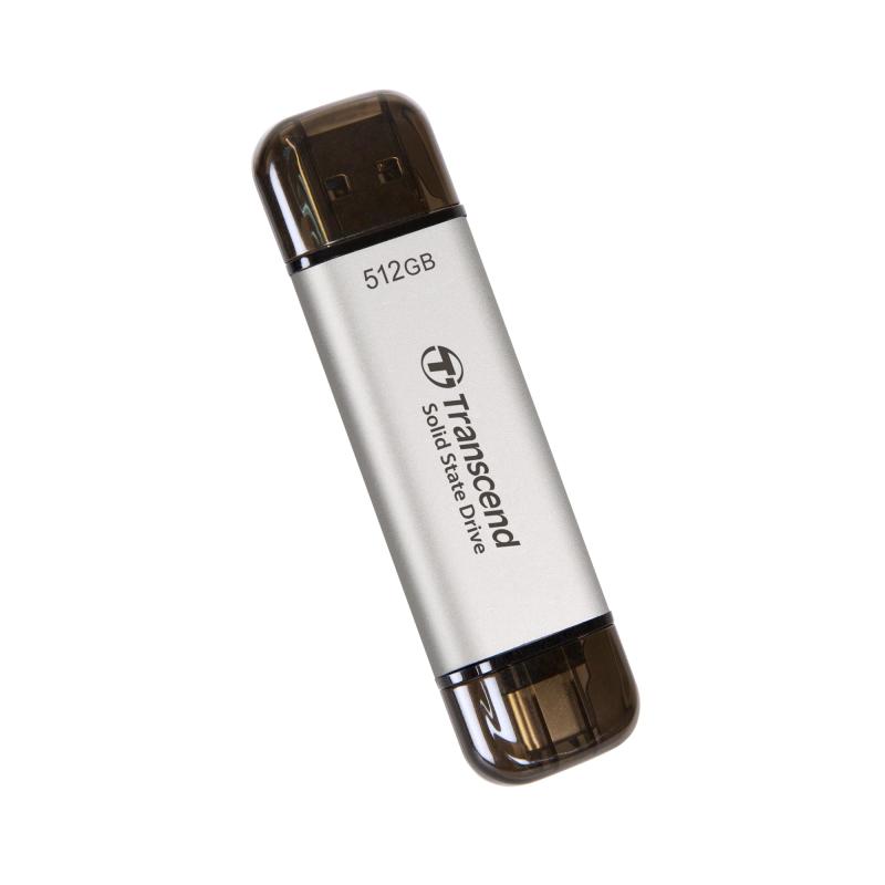 �ȥ�󥻥�ɥ���ѥ� �ȥ�󥻥�� �ݡ����֥�SSD 512GB ��® ����1050 MB/s Ķ����,����11g Type-A/Type-C ξ�б� PS4/PS5 ư���ǧ�� USB 10Gbps ����С� TS512GESD310S