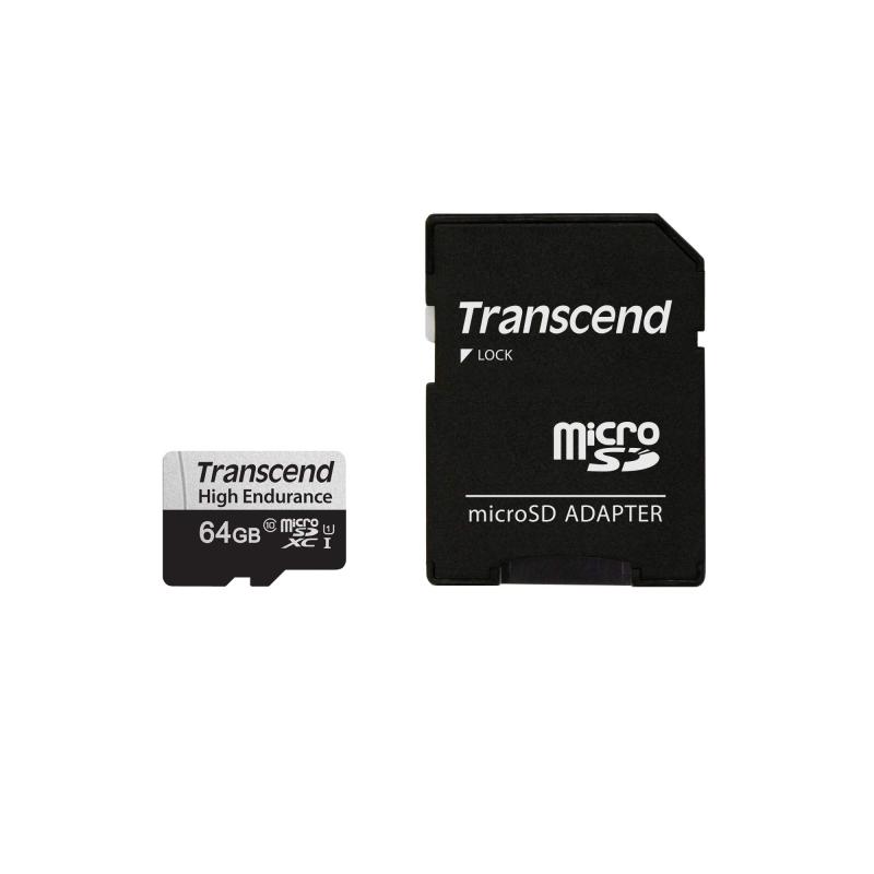 Transcend ���ѵ� microSD������ 64GB UHS-I U1 Class10 �ɥ饤�֥쥳������ �������ƥ�������� SD�������Ѵ������ץ��� TS64GUSD350V