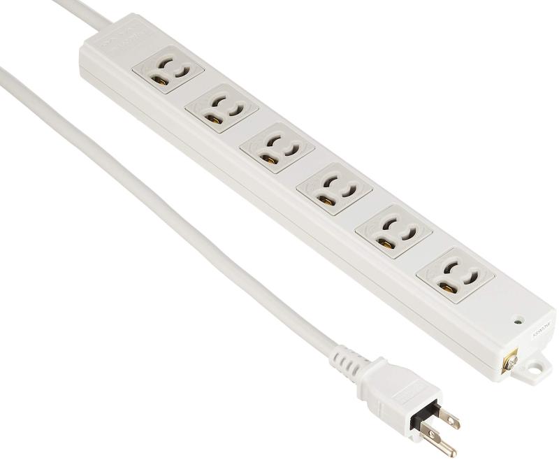 エレコム 電源タップ 抜け止め コンセント 6個口 3Pプラグ マグネット付き 5m グレー T-WRM3650LG/RS