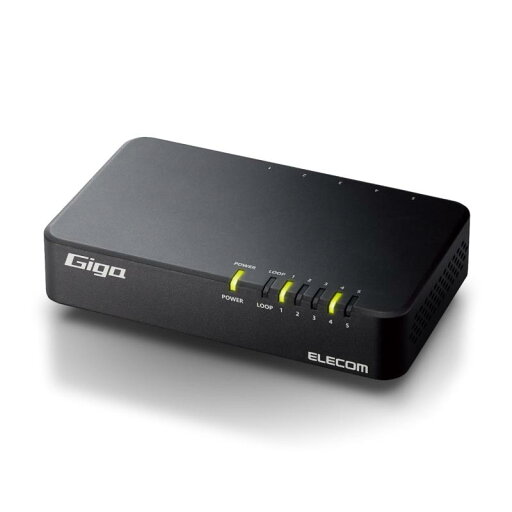 エレコム スイッチングハブ ギガビット 5ポート マグネット付 電源内蔵 ブラック EHC-G05PN4-JB エレコム スイッチングハブ ギガビット 5ポート マグネット付 電源内蔵 ブラック EHC-G05PN4-JB