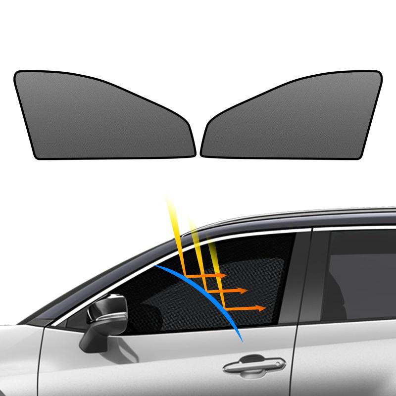 BLUESEATEC トヨタ RAV4 50系 遮光 メッシュカーテン マグネット式 サンシェード 2019年4月-現行 サイド用 RAV4 MXAA5# AXAH5# 運転席 助手席 日除け 2枚