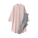 無印良品 パジャマセット 脇に縫い目のない 二重ガーゼパジャマ レディース FGD01A3A ピンクチェック マタニティM