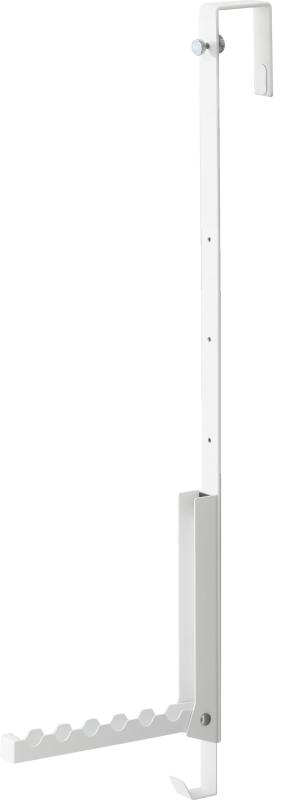 山崎実業(Yamazaki) 使わない時は折り畳める 衣類スチーマー用 ドアハンガー ホワイト 使用時：約W2×D21×H54.5cm(最下段使用時) タワー tower アイロン掛け スリム 高さ調節可能 4328のサムネイル