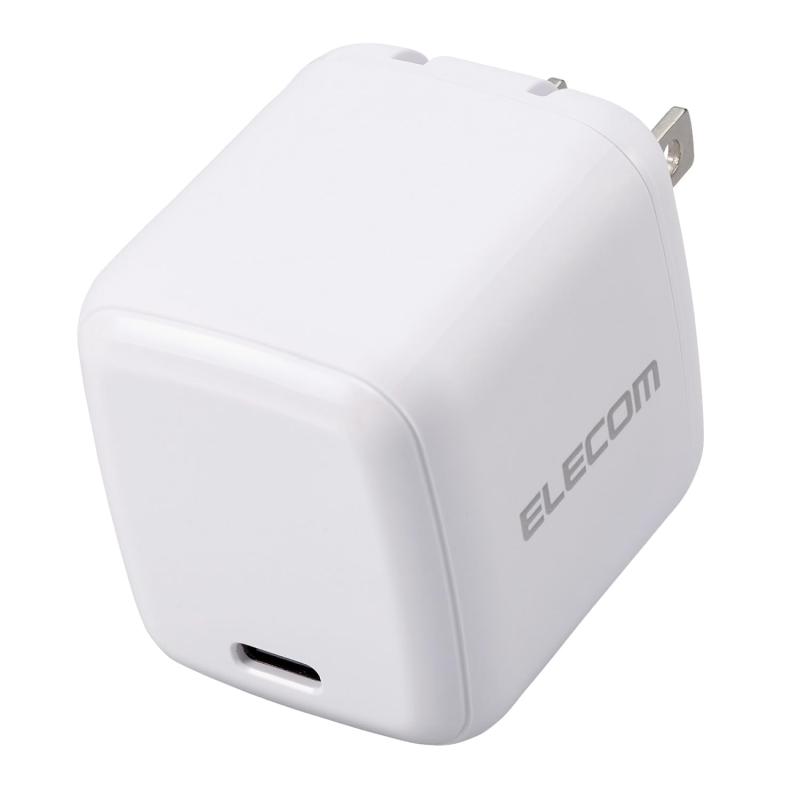 エレコム 充電器 65W USB PD対応 小型 Type-C 1ポート PPS対応 GaN II採用 PSE認証 ホワイト 【iPhone 16 15 iPad Macbook 等対応】 EC-AC8565WH