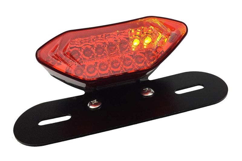 Karun 汎用 12V バイク LEDテールランプ ウインカー 内蔵 ミニモト ナンバー灯 ステー付 (レッド)(2)