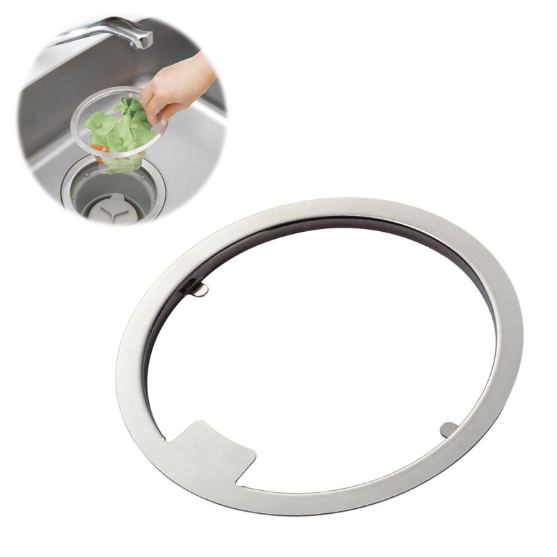 コモライフ ステンレス製の水切りネットホルダー 水切りネットホルダー 日本製 燕三条製 キッチン 排水口 ゴミ受けのサムネイル