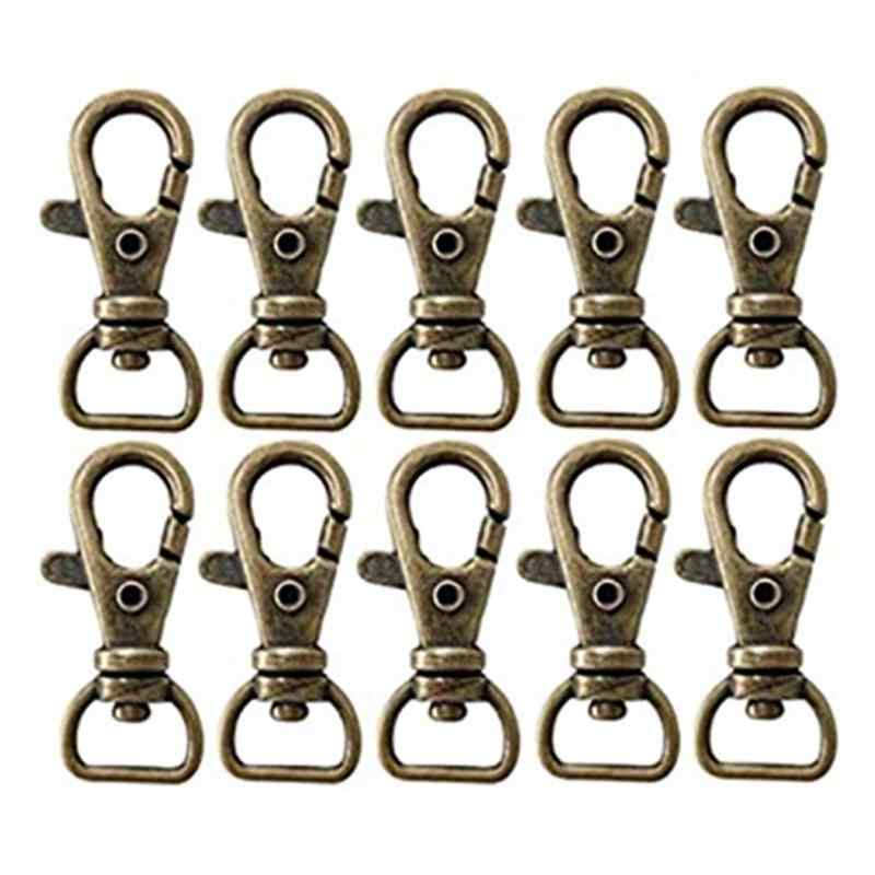 サムコス ナスカン キーホルダー 回転フック キーホルダー金具 パーツ DIY用 手芸用品 アンティークゴールド 15mm 10個セット