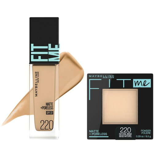 MAYBELLINEフィットミー リキッド ファンデーション Rファンデーション220+MAYBELLINE フィットミー パウダー M ファンデーション 220 自然な明るさ(ピンク系) 8.5g MAYBELLINEフィットミー リキッド ファンデーション Rファンデーション220+MAYBELLINE フィットミー パウダー M ファンデーション 220 自然な明るさ(ピンク系) 8.5g