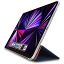 エレコム iPad Pro 11インチ 第4/3/2世代 (2022/2021/2020年) ケース 背面クリア 三つ折りスタンド 軽量 ソフトレザー ネイビー TB-A21PMWV2NV