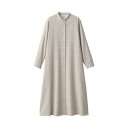 無印良品 婦人 両面起毛フランネル スタンドカラー長袖ワンピース レディース BC2JXA4A ベージュチェック 婦人L