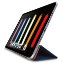 エレコム iPad mini7(A17 Pro 2024年) mini6 第6世代 ケース 超薄型 軽量 三つ折りスタンド ソフトレザー 背面クリア ネイビー TB-A21SWV2NV
