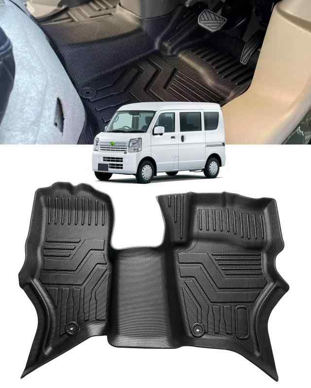 Cartist スズキに対応 エブリイバン DA17V フロアマット 立体カーマット 1列目用 車用 3Dフロアマット 立体構造 EVERY DA17V 2015年2月～現行 車種専用設計 防水 滑り防止 耐汚れ TPE素材 カスタムパー
