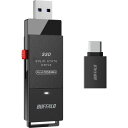 バッファロー SSD 外付け 1.0TB USB3.2 Gen2 読込速度 1050MB/秒 スティック コンパクト 小型 Type-Cアダプター付属 エコパッケージ SSD-SCH1.0U3BA/N