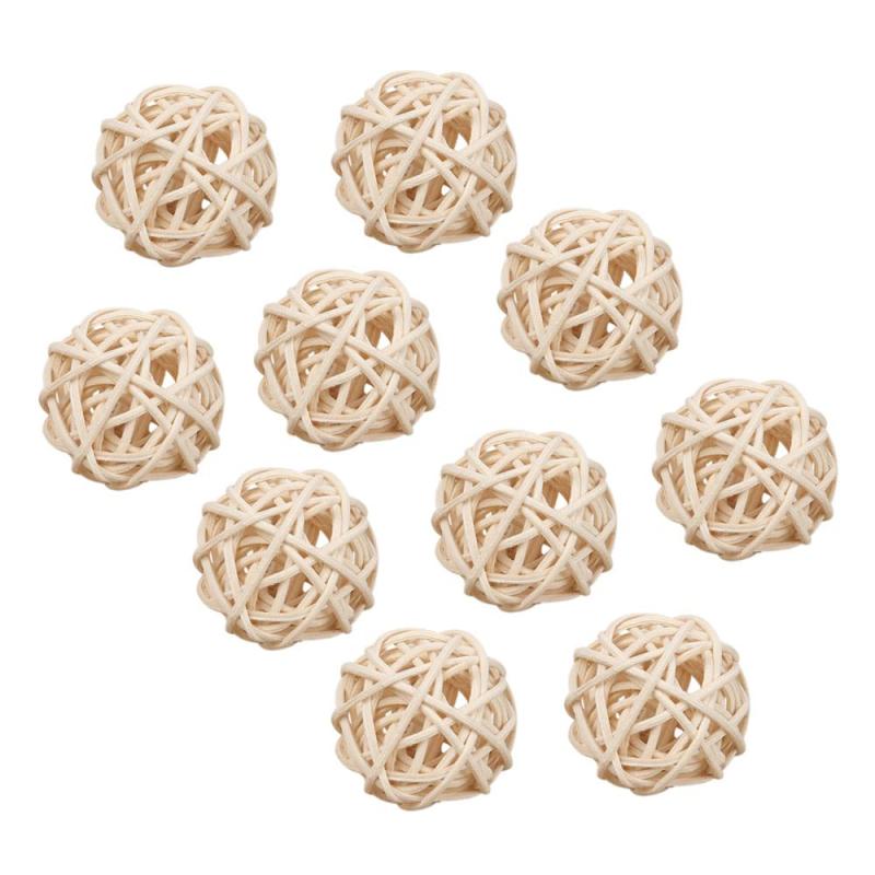 サムコス インコ おもちゃ ペット用おもちゃ ボール 10個セット 直径3cm ナチュラルカラー オウム ハム..