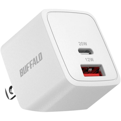 バッファロー 充電器 20W 2ポート Type-C Type-A USB PD Power Delivery 3.0 急速充電 GaN 窒化ガリウム 折り畳み式 コンセント プラグ PSE適合 BSACPD2015C2WH バッファロー 充電器 20W 2ポート Type-C Type-A USB PD Power Delivery 3.0 急速充電 GaN 窒化ガリウム 折り畳み式 コンセント プラグ PSE適合 BSACPD2015C2WH