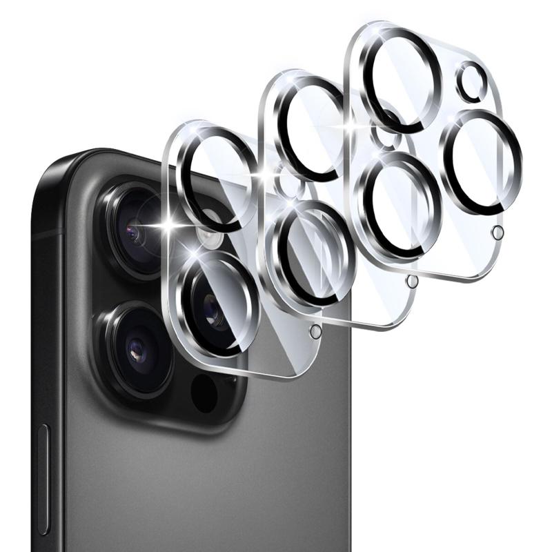 【3枚】For iPhone 16 Pro/16 Pro Max カメラフィルム Mosasa iPhone 16 Pro/16 Pro Max 用 レンズ保護フィルム 強化ガラス 極薄 旭硝子製 耐衝撃 高透過率 キズ防止 指紋防止 気泡防止 高透過率 貼り付け簡単