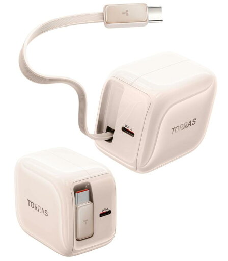 【リール式】TORRAS FlexLine 40W 充電器 type-c 急速充電器 PSE技術基準適合 PD3.0対応 タイプcケーブルー体型 2ポート 折りたたみ式プラグ 2台同時充電 USB C 急速充電 GaNIII技術 iPhone16/15/ 【リール式】TORRAS FlexLine 40W 充電器 type-c 急速充電器 PSE技術基準適合 PD3.0対応 タイプcケーブルー体型 2ポート 折りたたみ式プラグ 2台同時充電 USB C 急速充電 GaNIII技術 iPhone16/15/