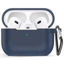 NIMASO ケース AirPods Pro 2 第2世代 2022 専用 カバー エアーポッズ プロ 2世代 シリコン 保護 ケース カラビナ付き ワイヤレス充電対応 (ミッドナイトブルー) NEC22H563