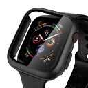NIMASO ケース Apple Watch Series 6 / SE / Series 5 / Series4 対応 40mm 用 PC素材 強化ガラス 保護カバー アップルウォッチケース(ブラック)(2)