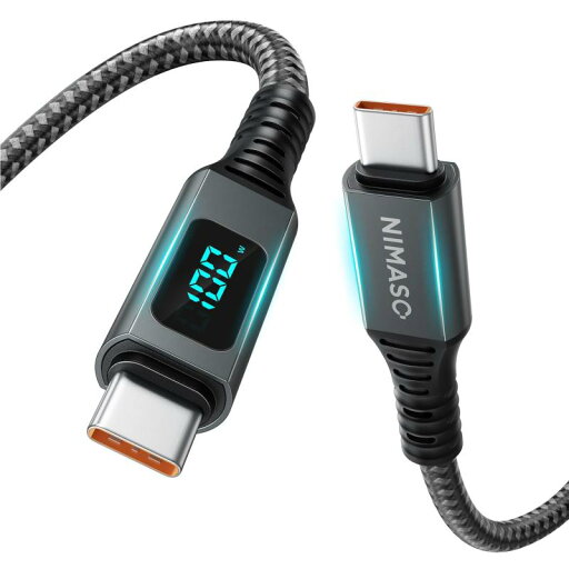 NIMASO USB C Type C ケーブル 【100W/5A PD対応 LED出力スクリーン表示】急速充電 タイプc USB C to USB C ケーブル iPhone 16、15シリーズ、 MacBook Pro、iPad Pro、Galaxy NIMASO USB C Type C ケーブル 【100W/5A PD対応 LED出力スクリーン表示】急速充電 タイプc USB C to USB C ケーブル iPhone 16、15シリーズ、 MacBook Pro、iPad Pro、Galaxy