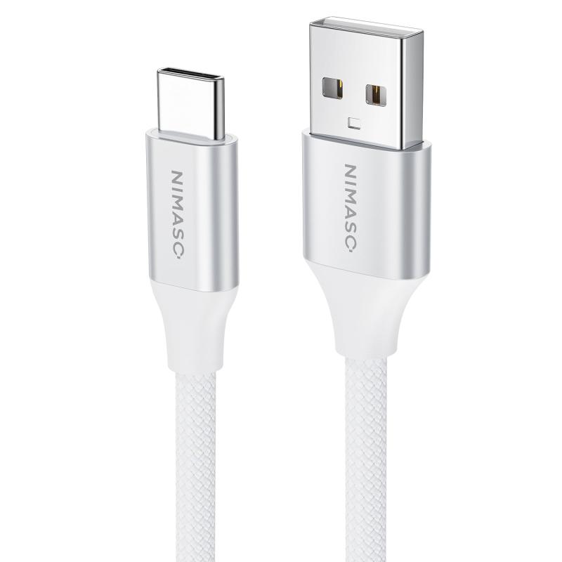 NIMASO USB Type C ケーブル 【1m/1本セット】【QC3.0対応 3A急速充電】タイプc 充電ケーブル iPhone16/15シリーズ、iPad Pro、Sony、Galaxy、Huawei その他Android 等 USB-C 機器対