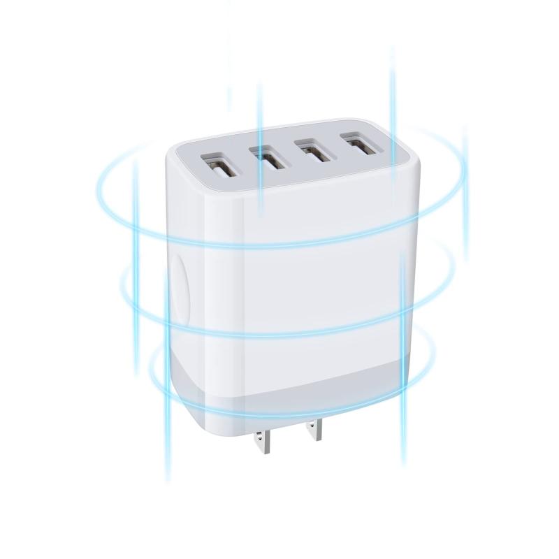Viviber usb コンセント USB電源 iPhone16 充電器 アダプター 急速充電 (USB充電器 4ポート 24W) PSE認証済 スマホ 充電アダプター アンドロイド 充電器 【iPhone (iPhone16/iPhone15シリーズ対
