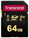 トランセンドジャパン トランセンド SDカード 64GB UHS-II U3 V90 Class10 (最大読出し速度285MB/s,最大書込速度180MB/s) 4K動画撮影【データ復旧ソフト無償提供】TS64GSDC700S(2)