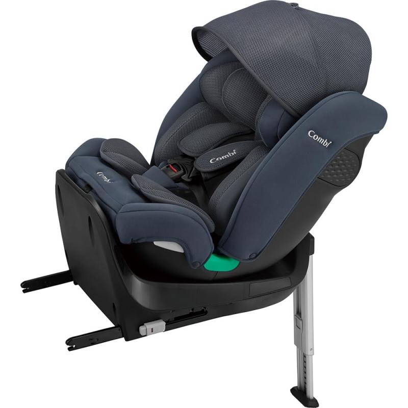 【24年7月登場】コンビ ISOFIX固定 回転式チャイルドシート 新生児~10才頃まで クルムーヴ ロング R129 エッグショック EA ブルー 成長に合わせて長く使える360°ターンモデル