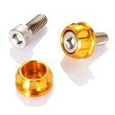 デイトナ(Daytona) PREMIUM ZONE(プレミアムゾーン) バイク用 ナンバープレート ボルト M6×15mm ホルダーセット 2個入り ゴールド 91947(2)