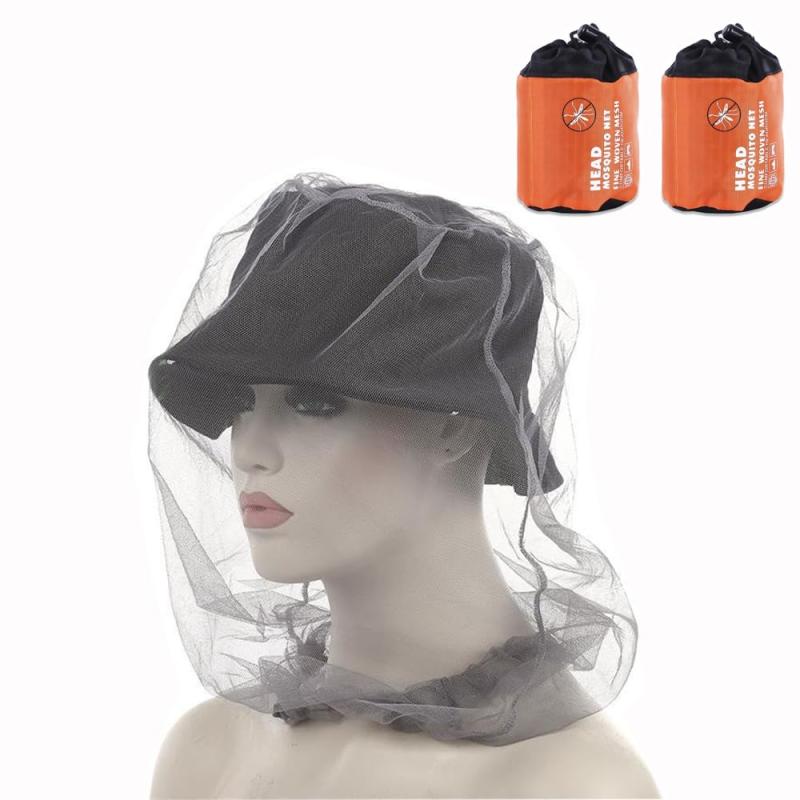 サムコス アウトドア 虫よけネット ヘッドネット 2個セット 蚊帳 虫対策 帽子の上から被るタイプ 蚊よけフェイスガード 庭園作業 農作業 釣り 男女兼用(4)