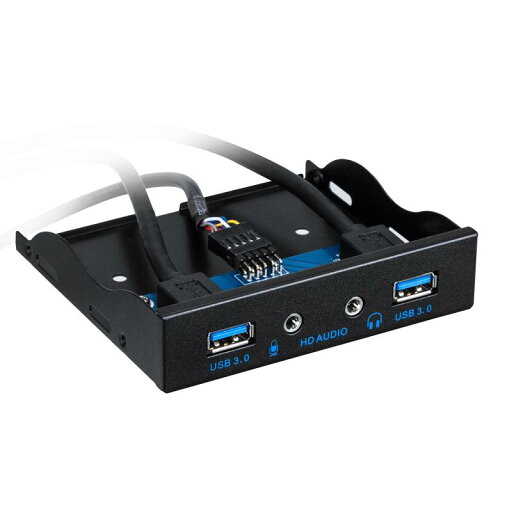 BlueFire 3.5インチ 20 Pin USB 3.0 2ポート+USBハブ HDオーディオコネクタ メタルフロントパネル USBハブ BlueFire 3.5インチ 20 Pin USB 3.0 2ポート+USBハブ HDオーディオコネクタ メタルフロントパネル USBハブ