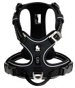 cocomall 2023最新 犬用ハーネス 犬用胴輪 ドッグ ペット用品 ハーネス 3M反射材料 訓練 ナイロン製 小型犬、中型犬、大型犬に向け 通気性 調節可能 (M, ブラック)