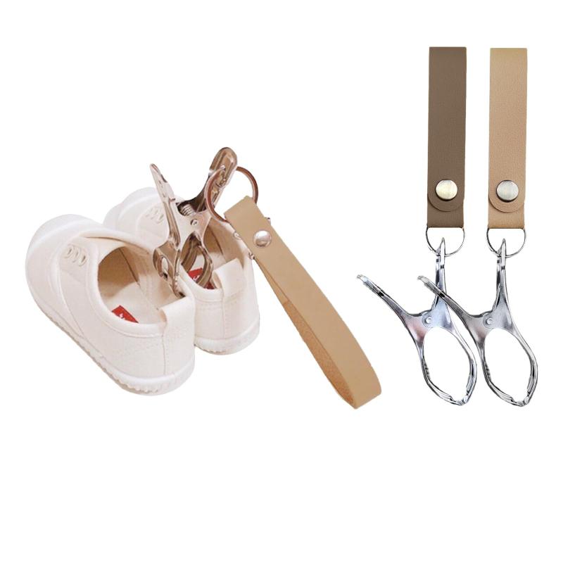 シューズクリップ ベビーカーに吊り下げ可能 ブランケットクリップ 2個入り ベビーカー クリップ シュ..