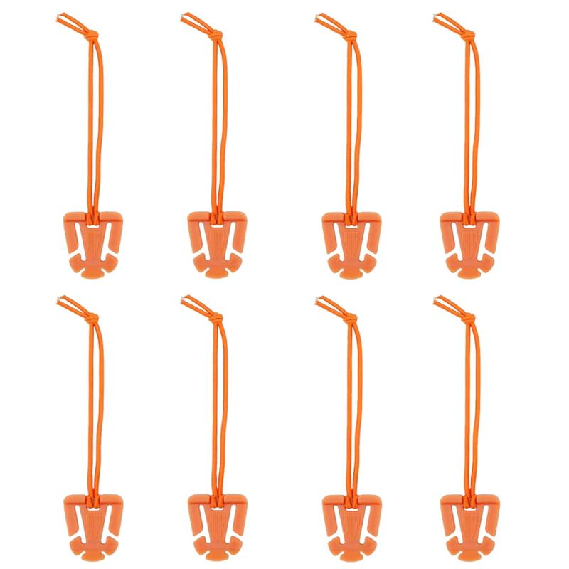 楽天ベルトワマーケット[サムコス] バックル クリップ 8枚セット リュック紐 ゴムひも付き 便利グッズ ウェブドミネーター ベルト調整 ウェビング固定 バックパック用 アウトドア用 （オレンジ）