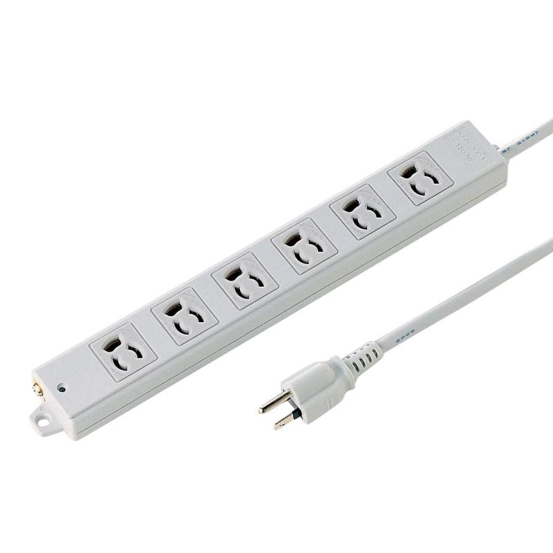 サンワサプライ(Sanwa Supply) 3P抜け止めタップ 6個口 裏面マグネット・通電ランプ付き 10m TAP-K6-10