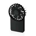 【2020年モデル】エレコム USB扇風機 充電可能 薄型ハンディ ネックストラップ付 ブラック FAN-U202BK(2)