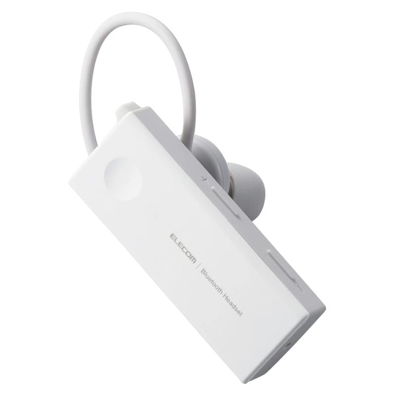 エレコム ヘッドセット Bluetooth 防水 (IPX5対応) 片耳 ハンズフリー通話 ホワイト LBT-HSC10WPMPWH 約25×54×35 mm(突起部を除く)