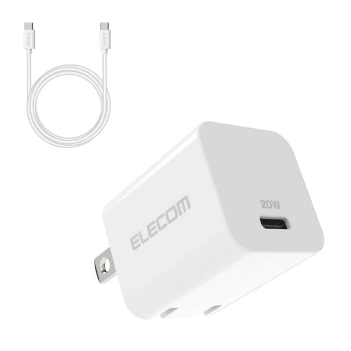 エレコム(ELECOM) 充電器 Type-C ×1ポート USB PD対応 20W ケーブル付き(USB-C & USB-C/1.5m) 小型 コンパクト 折りたたみ式プラグ採用 【Type-C端子を搭載したiPad/AQUOS/OPPO/Ga エレコム(ELECOM) 充電器 Type-C ×1ポート USB PD対応 20W ケーブル付き(USB-C & USB-C/1.5m) 小型 コンパクト 折りたたみ式プラグ採用 【Type-C端子を搭載したiPad/AQUOS/OPPO/Ga