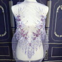 【BO-1001 purple】 装飾パーツ モチーフ 刺繍モチーフ 衣装モチーフ 衣装パーツ レースモチーフ 花モチーフ チュールモチーフ レオタード 社交...