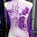 【BO-1013 purple】 装飾パーツ モチーフ 刺繍モチーフ 衣装モチーフ 衣装パーツ レースモチーフ 花モチーフ チュールモチーフ レオタード 社交...