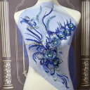 【300-1 Blue】 装飾パーツ モチーフ 刺繍モチーフ 衣装モチーフ 衣装パーツ レースモチーフ 花モチーフ チュールモチーフ レオタード 社交ダンス ...