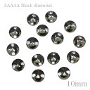 A5ランク 【丸Rivoli型 10mm 15粒 Black Diamond ブラックダイアモンド】ガラスビジュー ガラスストーン 高輝度ビジュー ソーオン ソ...