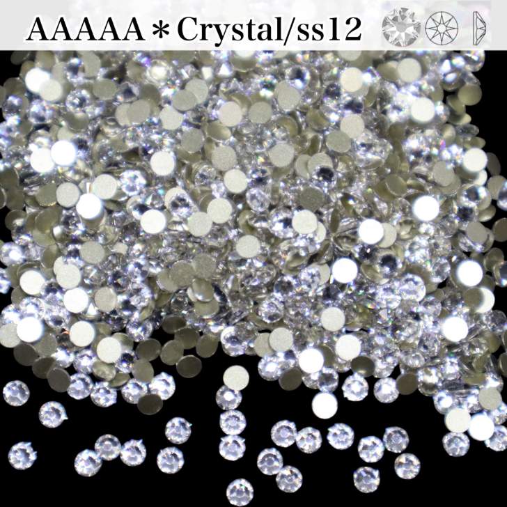 乐天商城 - A5ランク高輝度ラインストーン 【SS12/1440粒・Crystal】 ガラスビジュー　ガラスストーン　高輝度ビジュー　ラインストーン　クリスタルオーロラ　2088quality　16カット