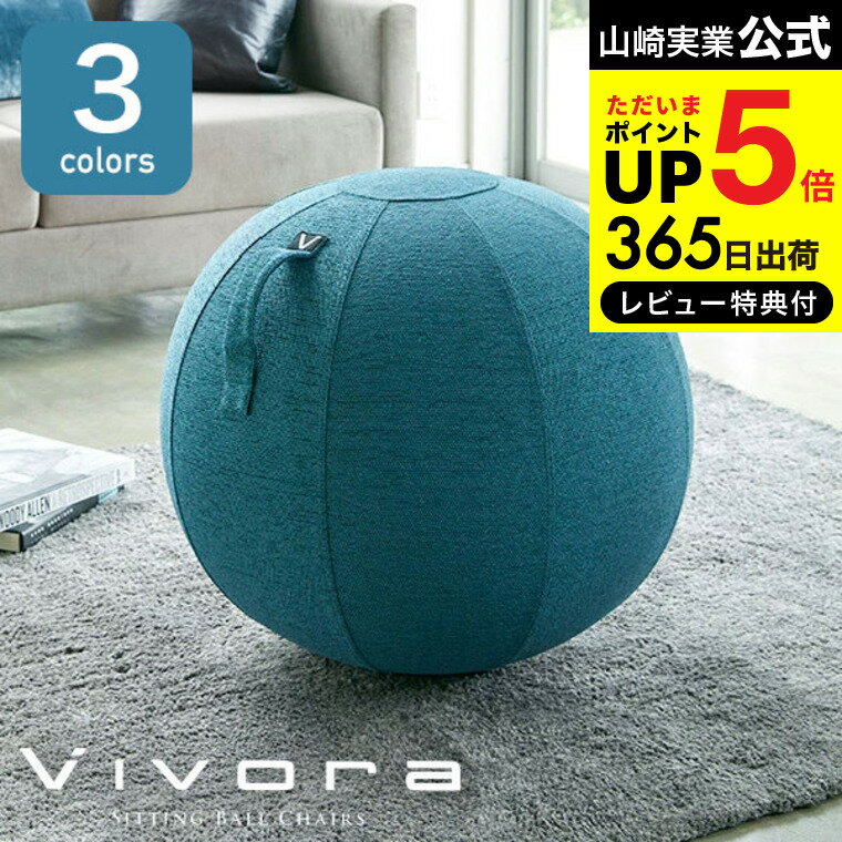 ビボラ Vivora シーティングボール ルーノ シェニール ブルー/チャコールグレー/ベージュ送料無料 SITTING BALL バランスボール トレーニング ダイエット 山崎実業