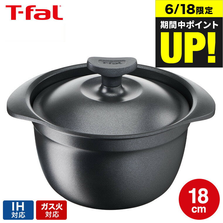ティファール T-fal キャストライン アロマ プロ ライスポット 18cm E25195 IH・ガス火対応 送料無料 / 炊飯鍋 ごはん鍋 ご飯鍋 t-fal T-FAL tfal Tfalのサムネイル