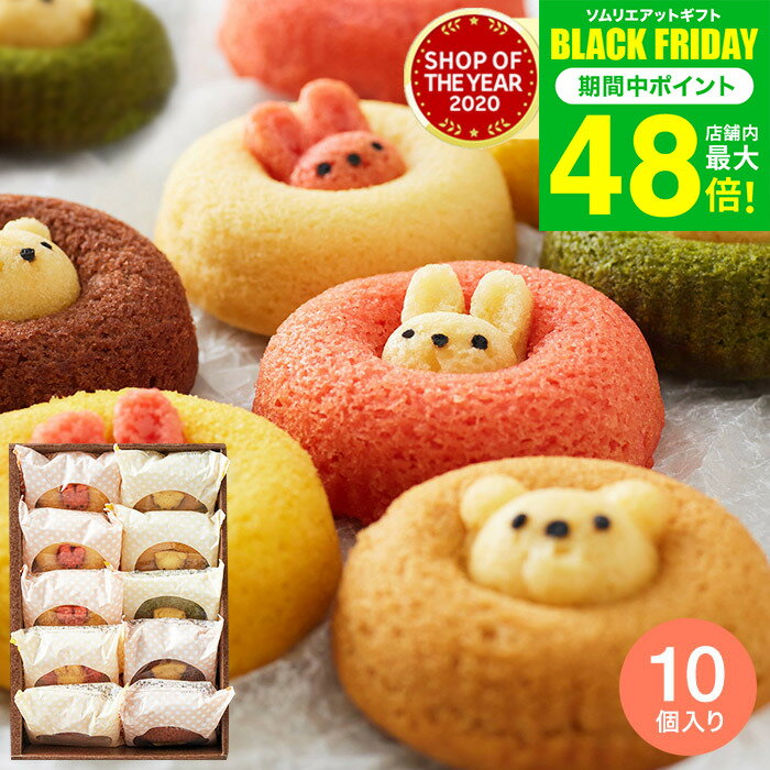 お歳暮 冬ギフト 内祝い お菓子 個包装 ”子供も大人も嬉しい” 可愛いお菓子 ＼楽天1位／出産内祝い アニマルドーナツ 10個（ANM-25） /かわいい おしゃれ 焼き菓子 焼きドーナツ 日持ち 洋菓子 詰め合わせ お祝い gws スイーツ お返し 七五三内祝い ギフト