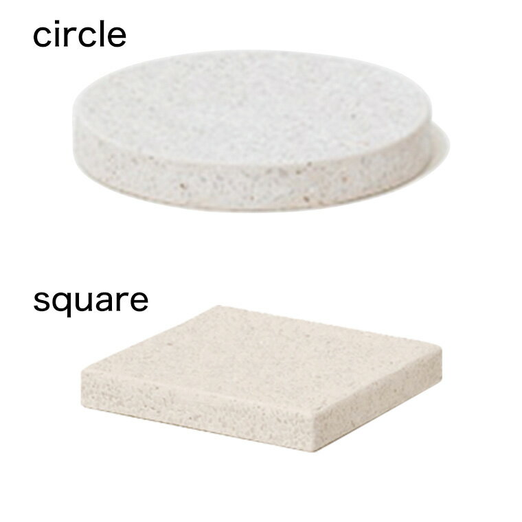 soil ソープディッシュ 珪藻土 石鹸置き ホワイト 丸型 角型 JIS-B141 JIS-B197 / ソイル 石けん置き ソープトレイ 石鹸台 吸水 吸湿 調湿 SOAP DISH for bath circle square 贈答品 父の日ギフト 母の日 3